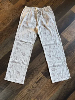 Cali 1850 Western Printed Linen Pull On Pants Size Medium Cream Cowgirl Rodeo thumbnail 5