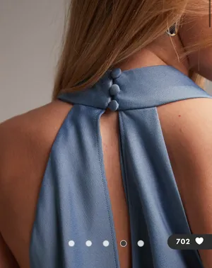 ASOS Bridesmaid Satin Halter Cowl Maxi Dress thumbnail 6
