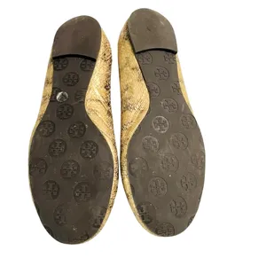 Tory Burch REVA GOLDEN SNAKESKIN MEDALION BALLET FLATS Size 8.5M VGC thumbnail 10
