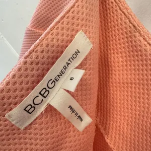 BCBGeneration Lena Coral Pink Textured Waffle Knit Shorts‎ Size 6 YXQ7C650-Q6W thumbnail 6