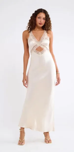Rumored Crossroads Maxi Dress White thumbnail 1