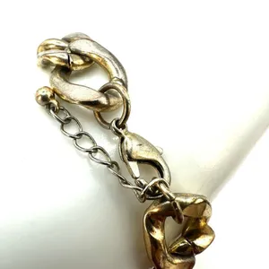 Gold tone rhinestone cross link bracelet thumbnail 3