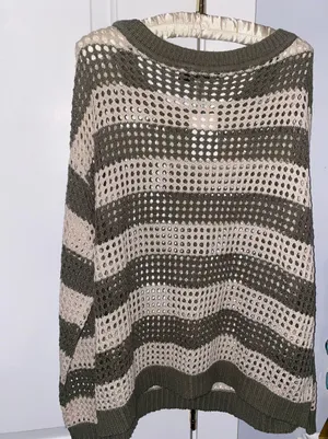 RDI Green and Cream Striped Sweater thumbnail 4