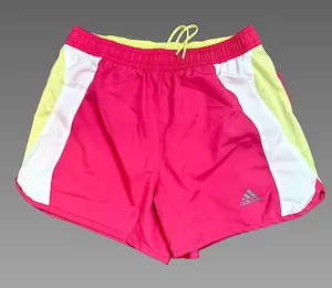 Pink, white & yellow adidas running shorts‎ sz XS thumbnail 1