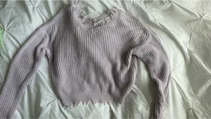 light purple off the shoulder knit sweater Size XS thumbnail 2