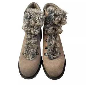 Sam Edelman Tan and Gray Winter Boots with Lace-Up Design and Cozy Collar thumbnail 2