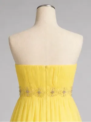 NWT May Queen Yellow Strapless Beaded Y2K HOCO Dress Plus 16 Party thumbnail 9
