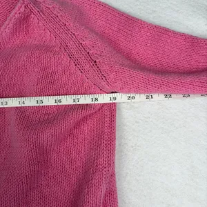 VTG Pierre Cardin Knit Cardigan Women's XL Pink Crop Linen Coquette Preppy Y2K thumbnail 6