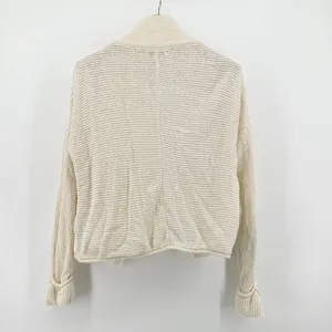Madewell Shawl Collar Crop Cardigan‎ Sweater Marshmallow Medium Open Cotton thumbnail 5