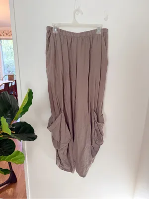 Match Point Linen Big Side Pockets Sz M Tan Size M thumbnail 2
