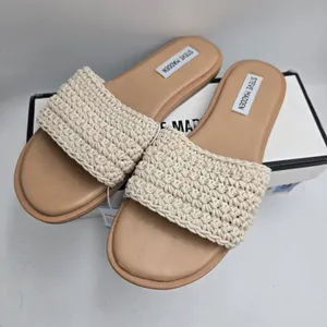 Steve Madden Women's Crochet Sandal Size 9 Tan Natural Boho New With Box Slide thumbnail 1