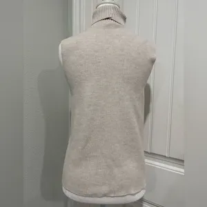 Zara Women's Beige Sleeveless Turtleneck Sweater Size S thumbnail 2