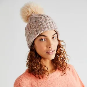Confetti Cable Pom Beanie thumbnail 5