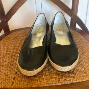 Ros Hommerson Envy black leather espadeille wedge heel 9 thumbnail 5