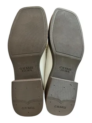 G.H. Bass Whitney Weejuns Penny Loafers Cream Textured Leather NWOB Women’s 8.5 thumbnail 4