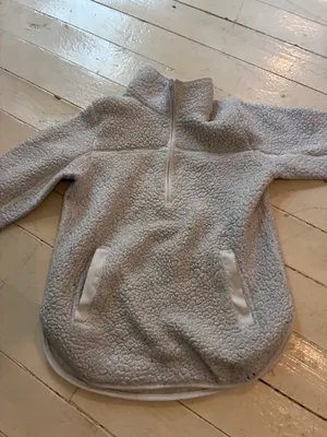 Abercrombie & Fitch Soft A&F White CreM Quarter Zip Faux Fur Sherpa Size XS thumbnail 2