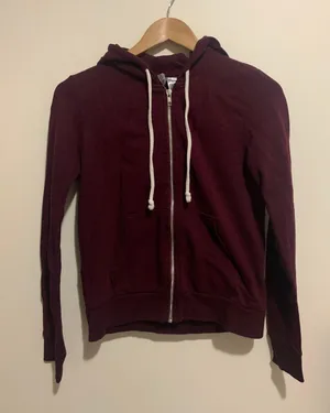 Burgundy Zip-Up Hoodie thumbnail 1