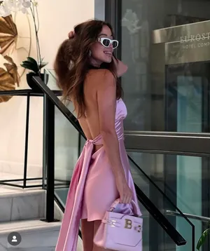 Zara dress mini halter pink satin bow wedding party coctail bridal shower evening thumbnail 2