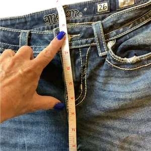 Jeans Lightly Loved Worn Once. Beautiful Pearls, Rhinestones, Sequins thumbnail 8