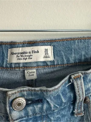 Abercrombie & Fitch Curve Love The 90s Straight Ultra High Rise 10Long thumbnail 10