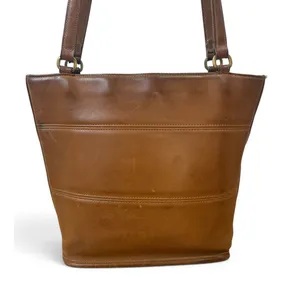 Vintage 90's Coach 9093 Tribeca Shopper Zip Top Tote Bag Y2K British Tan Leather thumbnail 3