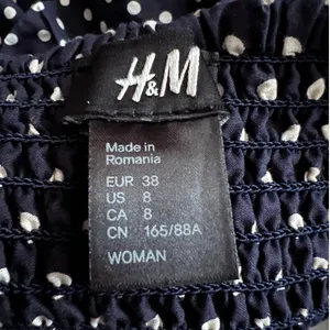 H&M Navy Polka Dot Tiered Mini Dress, US8 thumbnail 8
