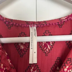 By Anthropologie pink boho dolman sleeve blouse M thumbnail 5