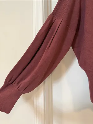 Express Dusty Rose Lace-Up Waist Knit Top thumbnail 2