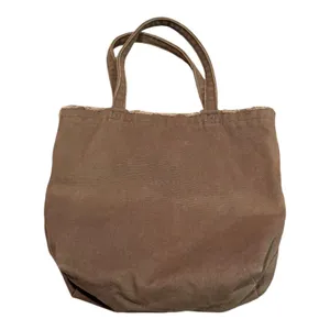 Urban Outfitters Smile Patch Distressed Canvas Brown Tote Bag thumbnail 7