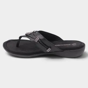 Minnetonka Silverthorne 360 Womens 9 Black Leather Concho Sandals thumbnail 3