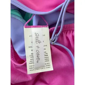 Salt + Cove Colorblock Bikini Top Pink Lavender Teal Size L Beachwear‎ NEW thumbnail 6