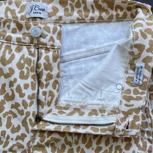 💎 J CREW Skinny Jean Womens Sz 28 Toothpick High Rise Tan Leopard Safari Jungle thumbnail 3