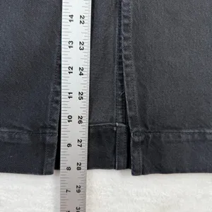 Free People We The Free Black Denim Midi Skirt Front Slit High Rise‎ Size 24 NEW thumbnail 8