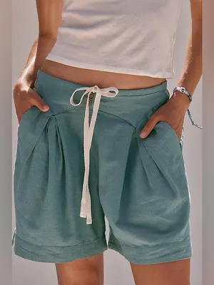 NWT Free People Free-Est Breeze Line Shorts - mineral blue - small thumbnail 3