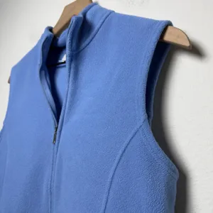 LL Bean Women Mountain Classic Vest Sweater M Blue Polartec Fleece Full Zip‎ thumbnail 4