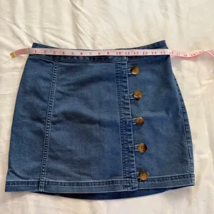 Free People Womens Blue Denim Side Button Mini Skirt Medium Wash Size 2‎ thumbnail 7