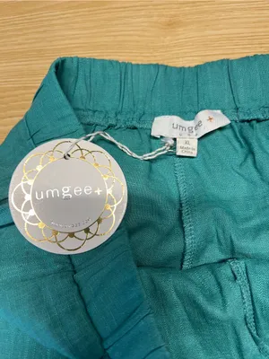 Umgee USA Teal Linen Blend Scallop Hem Shorts Size XL NWT thumbnail 6