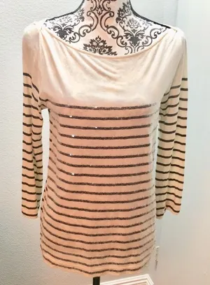 J.Crew Boat Neck Striped Top thumbnail 1
