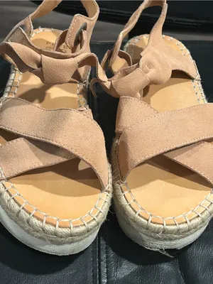FRYE AND CO. Tan Suede Espadrille Platform Sandals Size 8 thumbnail 1