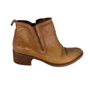 Korks Ankle Boots Womens 7.5M Tan Leather Q43316 Block Heel Chelsea Booties Boho thumbnail 3