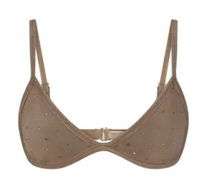 SKIMS G1 Outdoor Rhinestones Skimpy Triangle Bralette 4X BR-TRI-3529 desert thumbnail 1