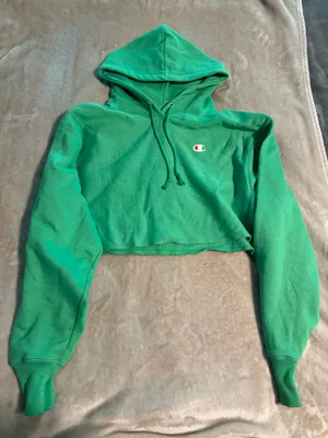 Champion Green Cropped Hoodie thumbnail 1