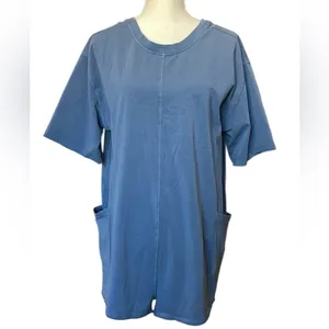 NWOT Free People Hot Shot Tee Romper in Skyline thumbnail 6