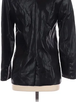 Z Supply Sandelle Black Faux Leather Blazer XS Going Out Indie Minimalist Edgy thumbnail 7