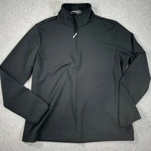 Nike Golf Dri-Fit Quarter Zip Pullover Women's Large Black Long Sleeve Mock Neck thumbnail 1