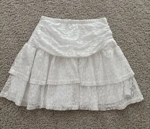 Shein White Lace Tiered Skirt thumbnail 1