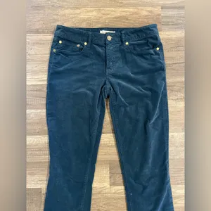 Tory Burch Woman’s Super Skinny Teal Corduroy Cotton Blend Low Rise Jeans 27 thumbnail 5