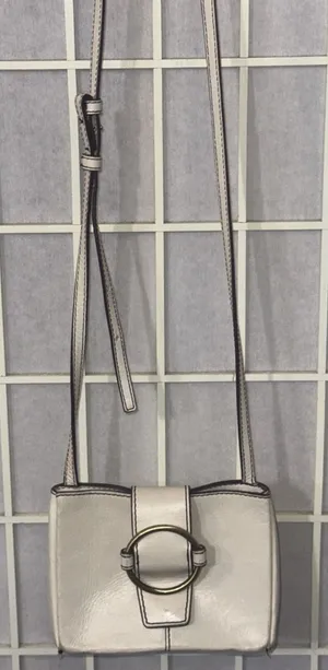 HOBO Mini Elan White Leather Small Minimalist Boho Western Crossbody Bag Purse thumbnail 1