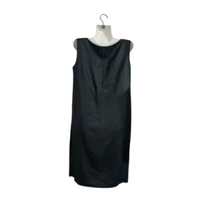 Izzat Baba Classic Black Sleeveless Sheath Dress Minimalist Office Career Wear thumbnail 2