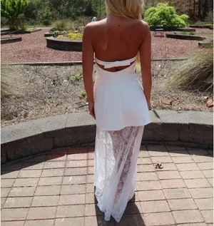Lace maxi dress White Size M thumbnail 2
